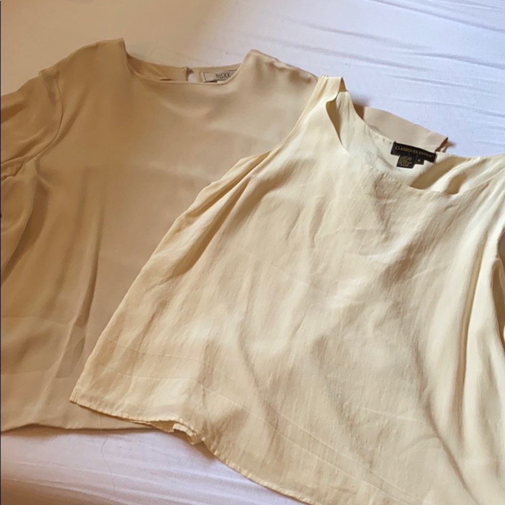 Bundle vintage cream 100% silk tops